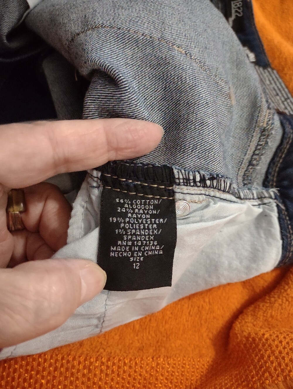 Sz 12 Vintage Skinny Jeans 1822 Brand. Dark Blue - Picture 6 of 7